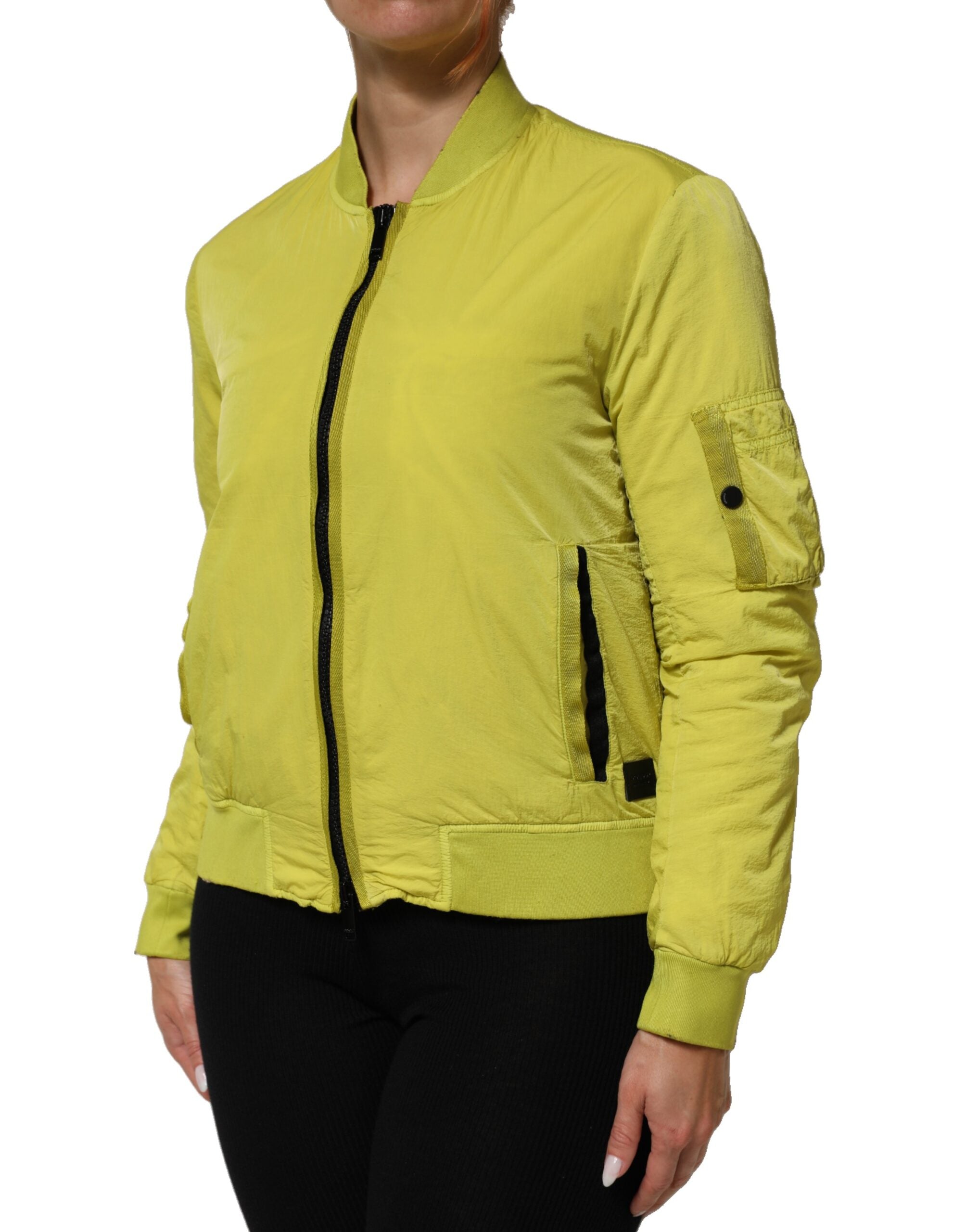 Dondup Gelbe Polyamid-Bomberjacke mit Reißverschluss für Damen